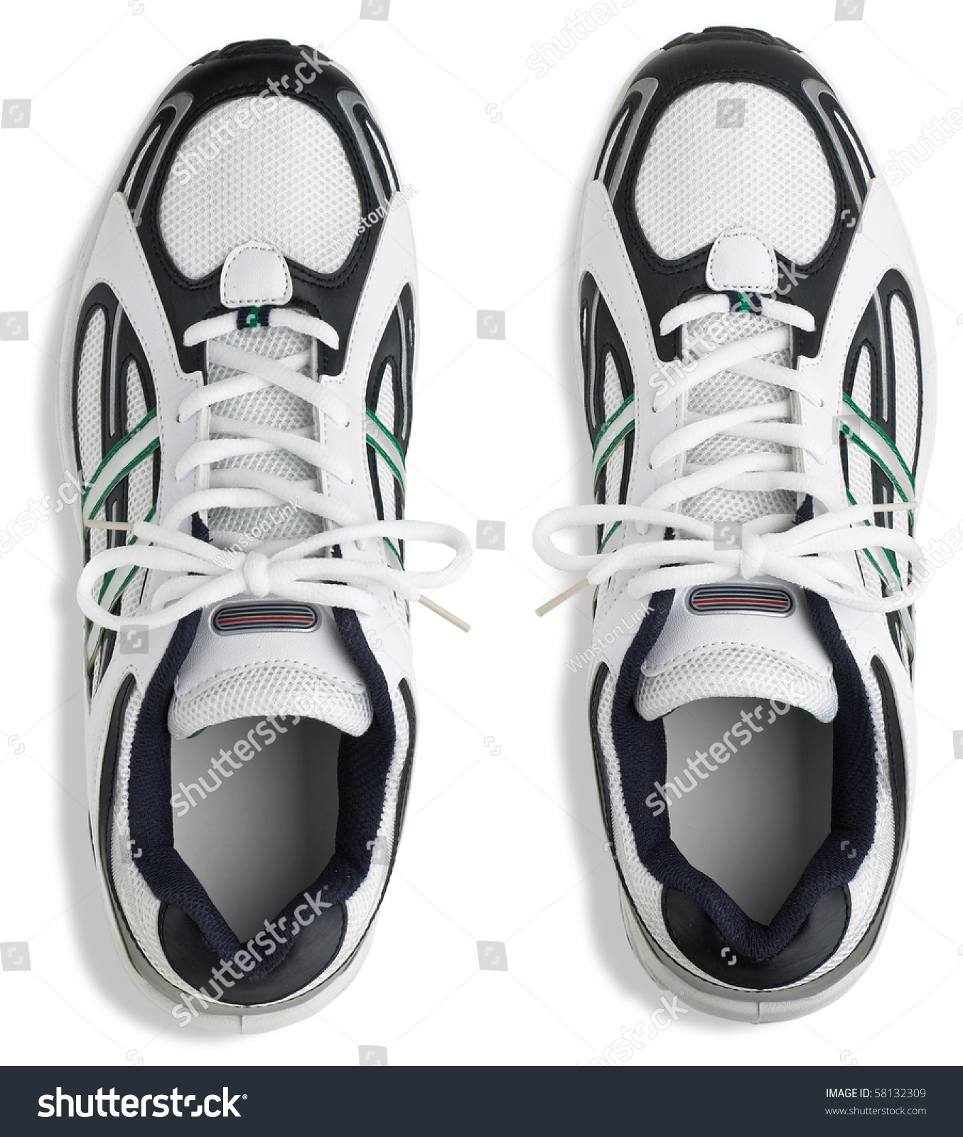 Unbranded Pair Of Running Shoes Trainers On A White Background Stock ...