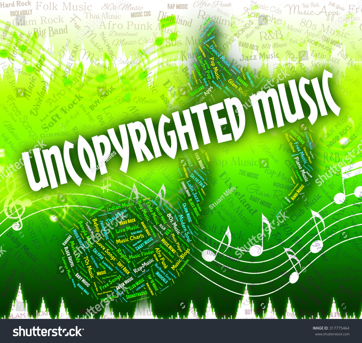 Uncopyrighted Music Meaning Intellectual Property Rights Stock