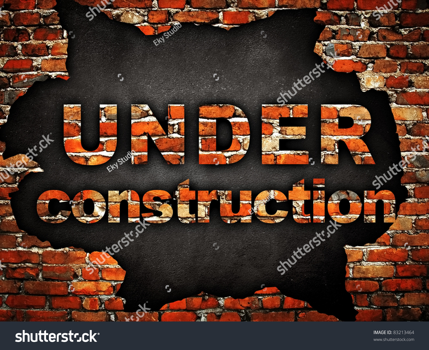 Under Construction Word On Brick Wall Stock Photo 83213464 : Shutterstock