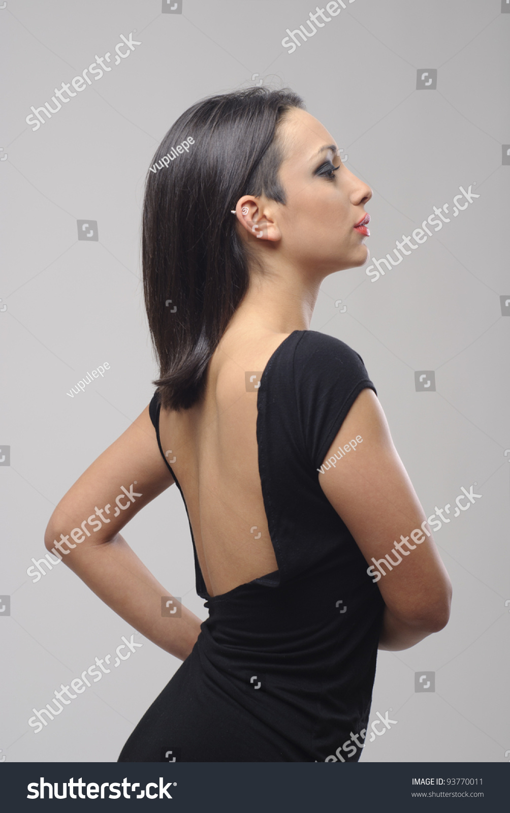 Undercut Hairstyle Beautiful Women  Transportation Stock Image