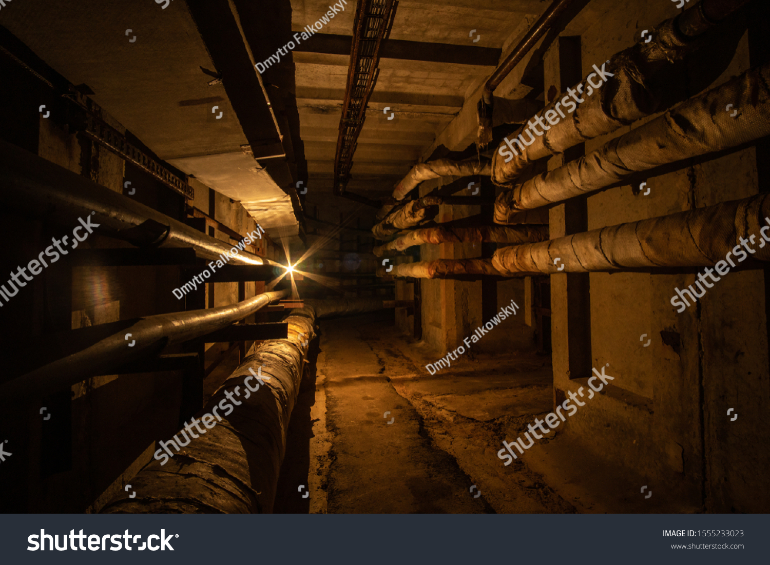 Underground Concrete Utility Tunnel Pipes Wires Stock Photo Shutterstock