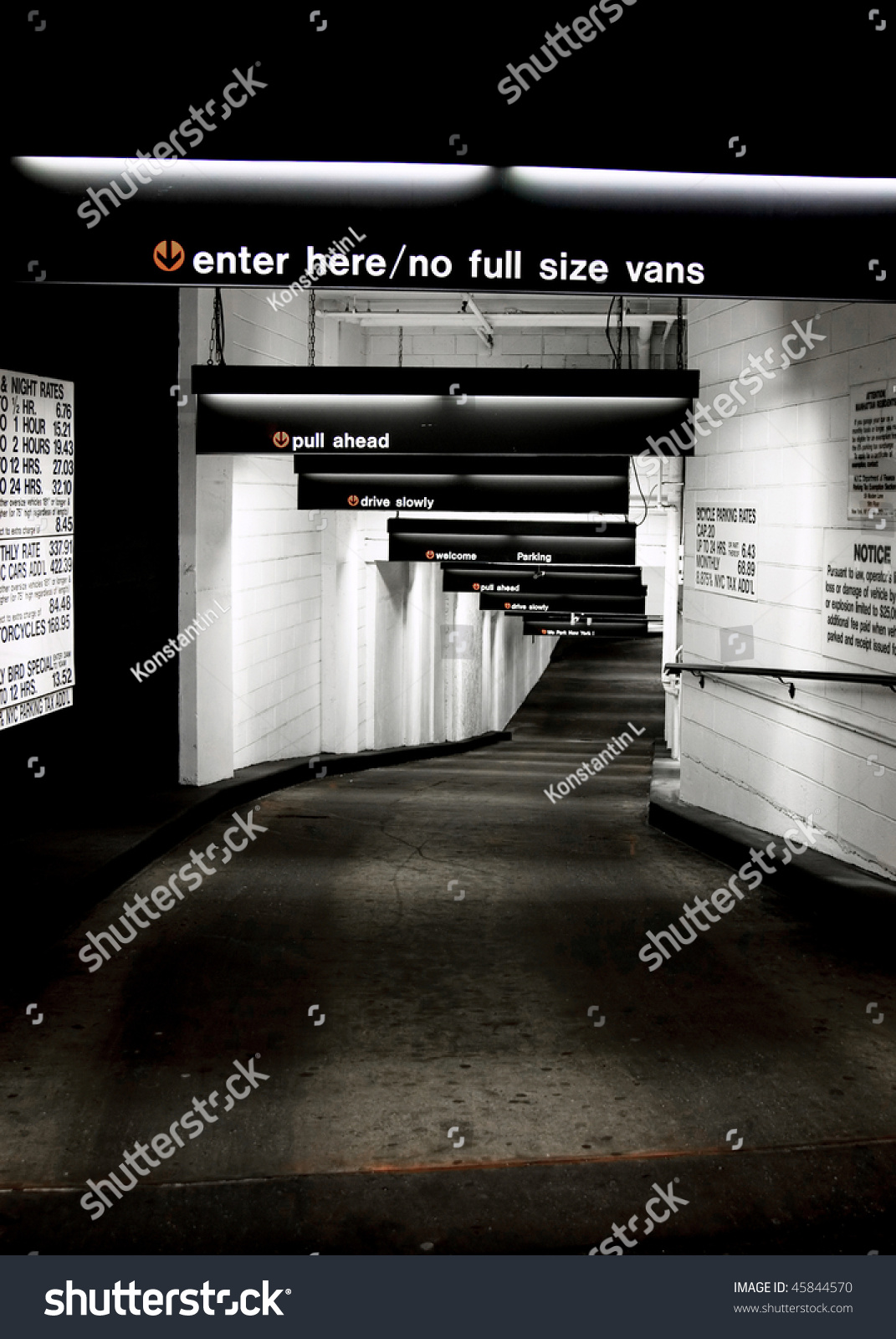 Underground Parking Garage Entry Nyc Stock Photo Edit Now 45844570