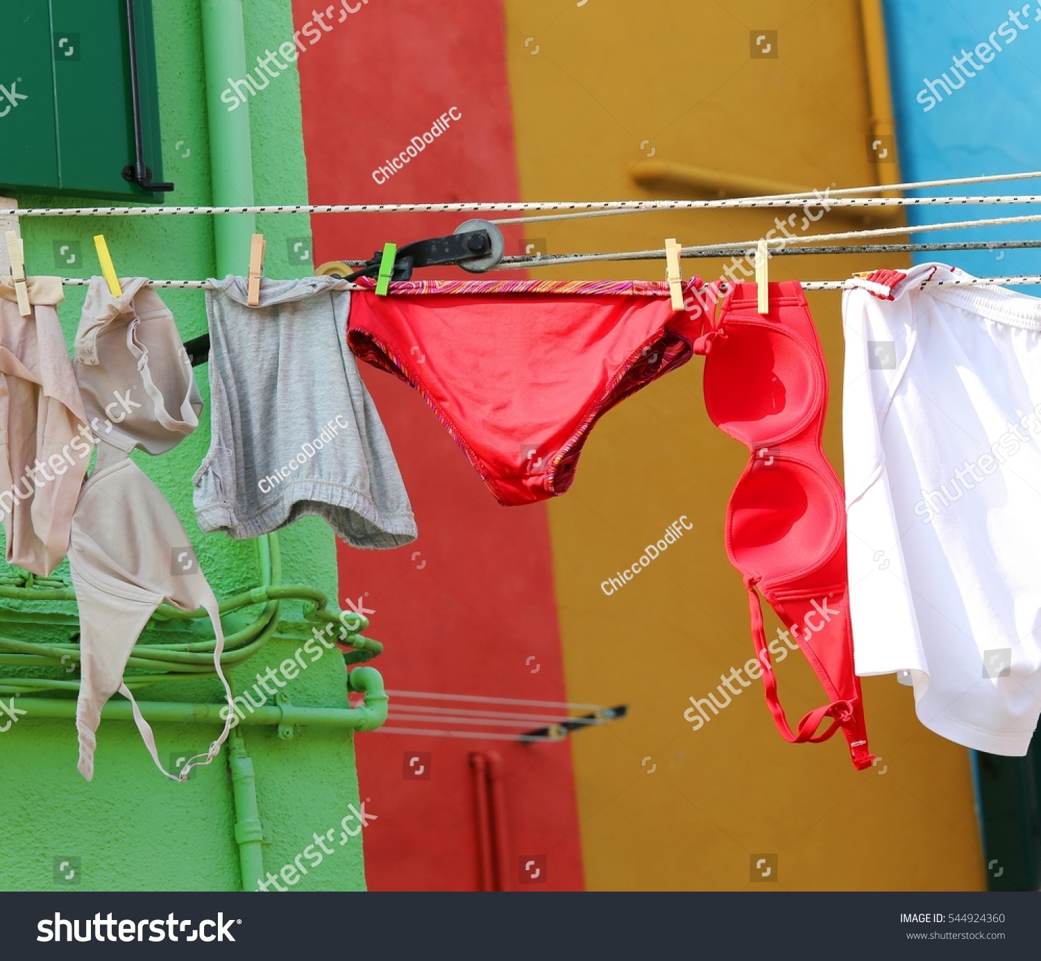 Underwear Women Red Bras Panties Hanging Stock Photo 544924360 ...