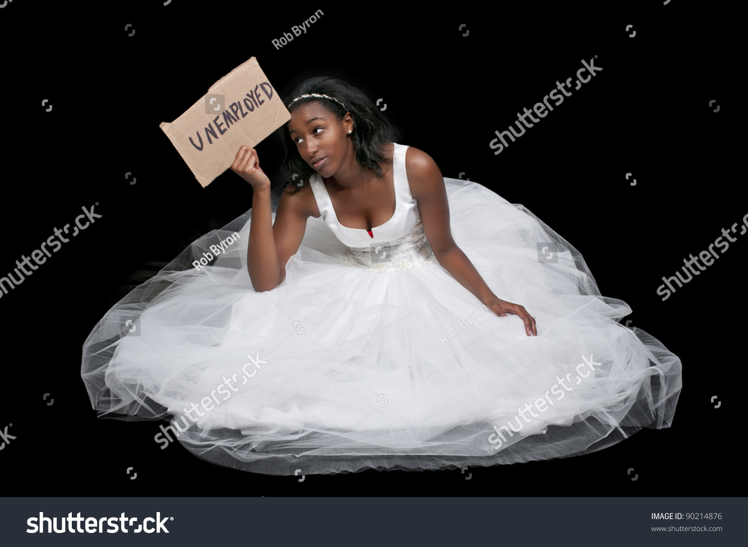 Unemployed Black African American Woman Bride Stock Photo Edit