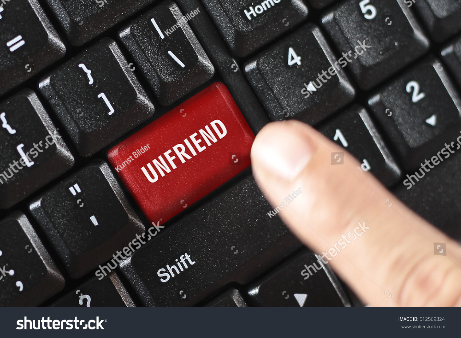 Unfriend Word On Red Keyboard Button Stock Photo Edit Now