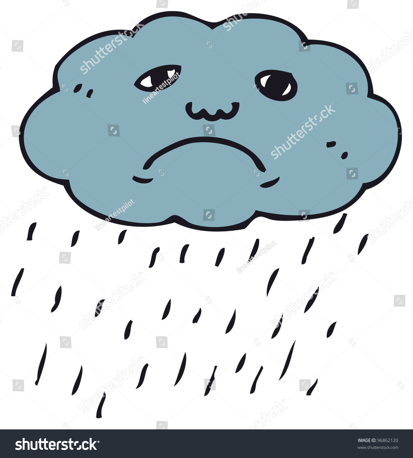 Unhappy Cloud Cartoon Stock Photo 96862120 : Shutterstock