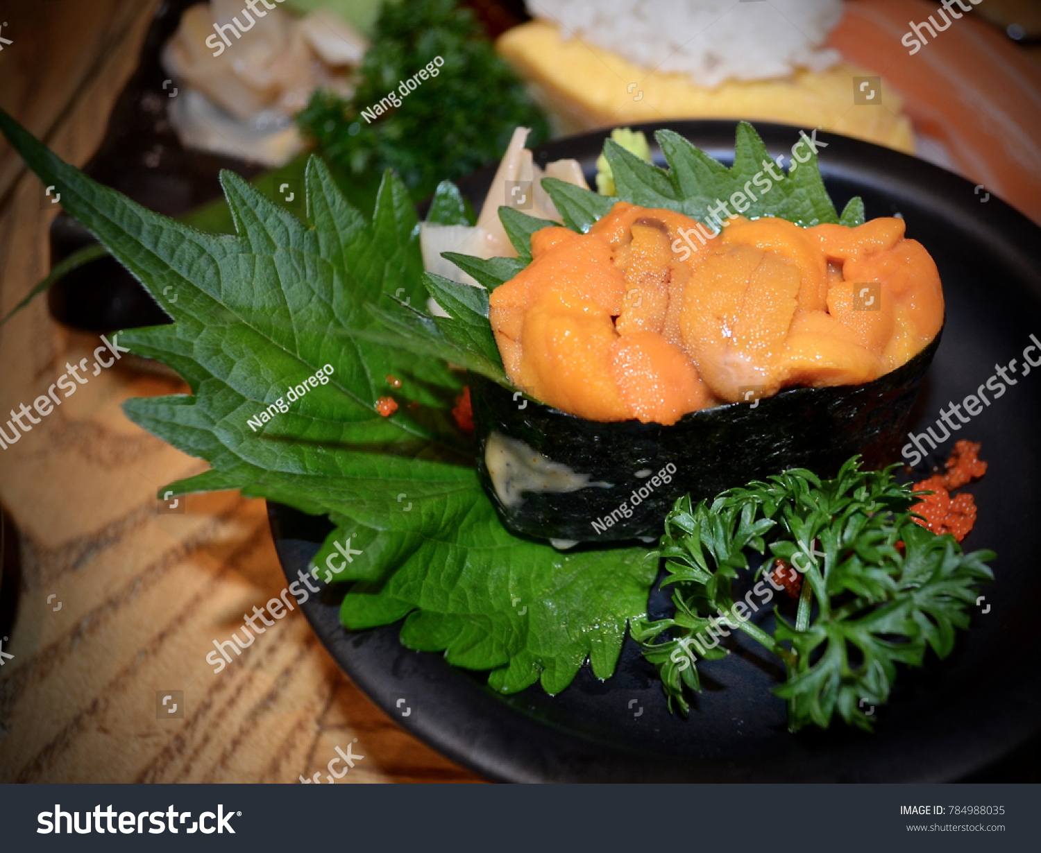 Uni Sushi Sea Urchin Roe Sushi Stock Photo Edit Now