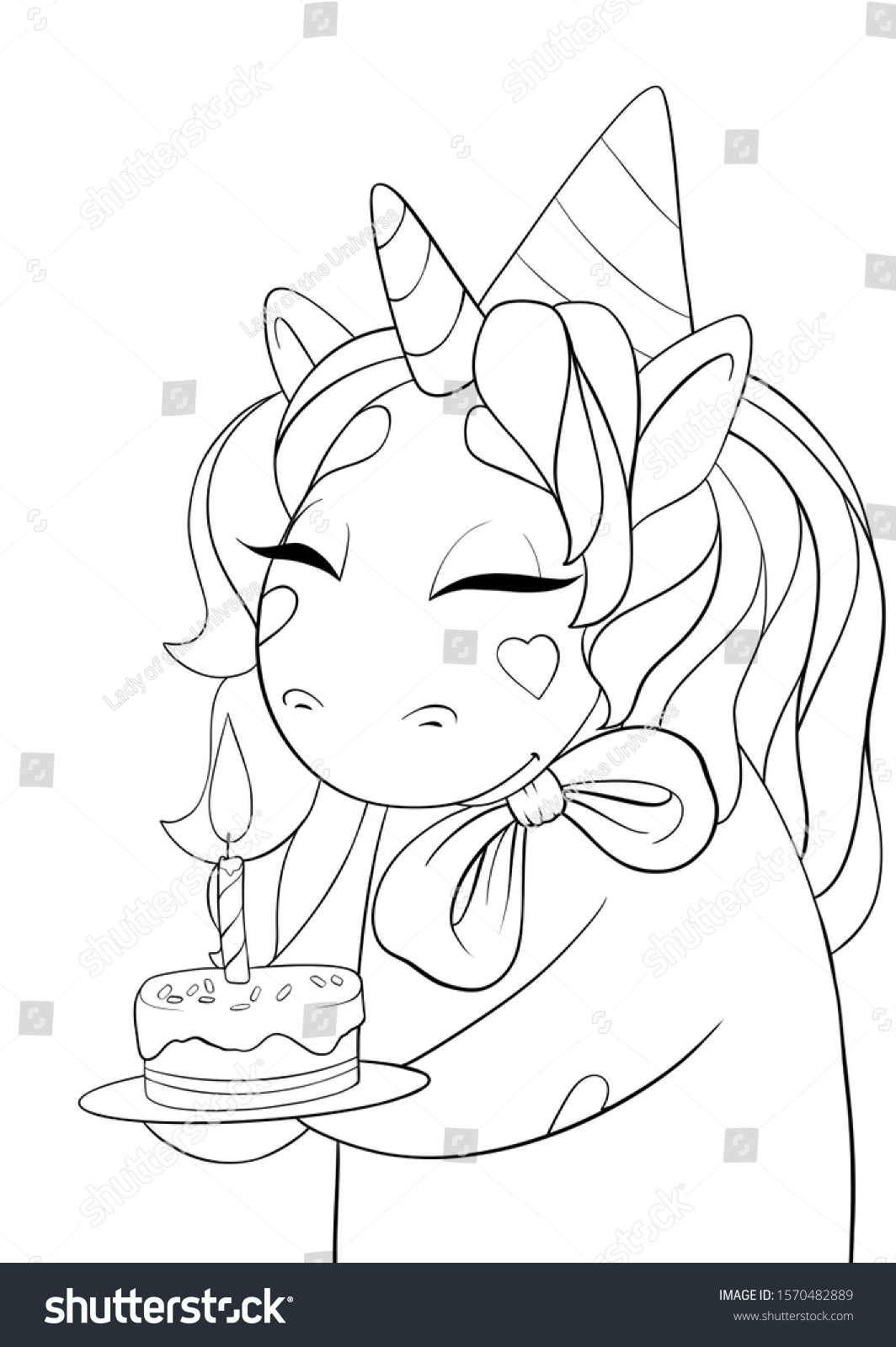 Unicorn Birthday Cake Coloring Pages - img-weed