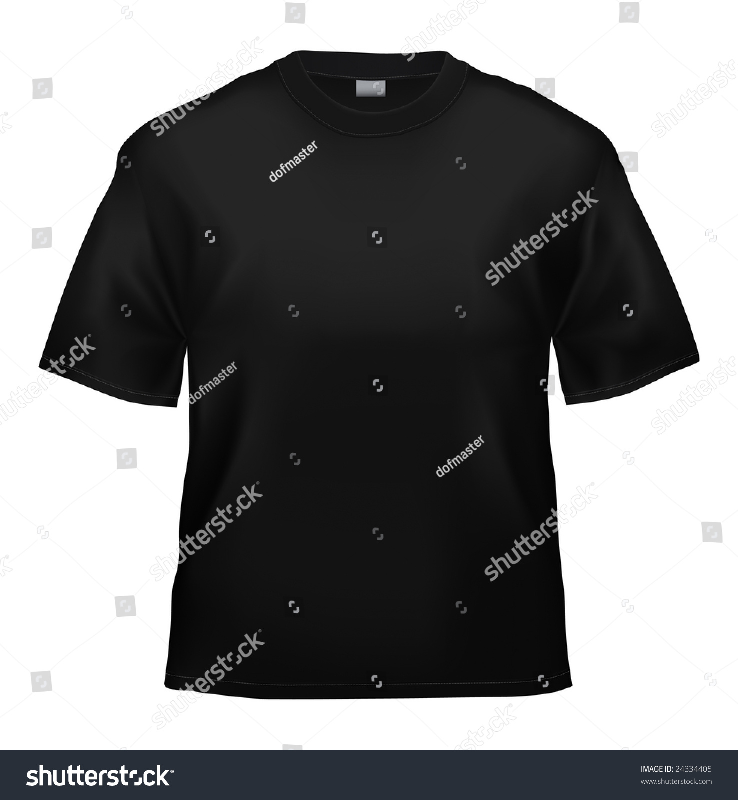 Unisex Black Tshirt Template Isolated On Stock Illustration 24334405 ...