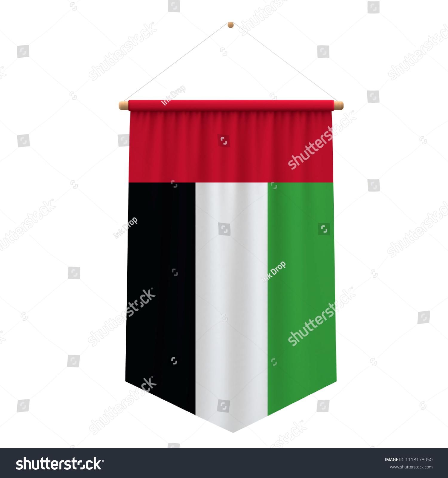 United Arab Emirates Flag Cloth Hanging Stock Illustration 1118178050 ...