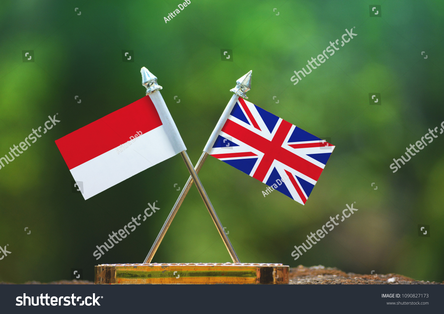 United Kingdom Indonesia Small Flag Blur Stock Photo Edit Now