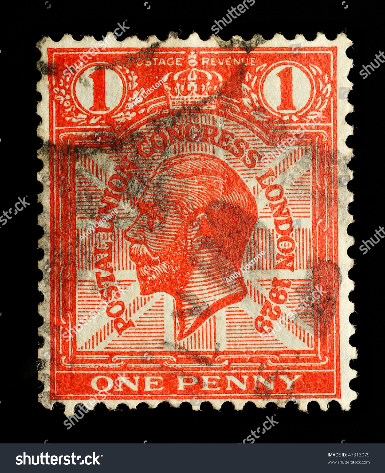 United Kingdom - Circa 1929: An English One Penny Red Used Postage ...