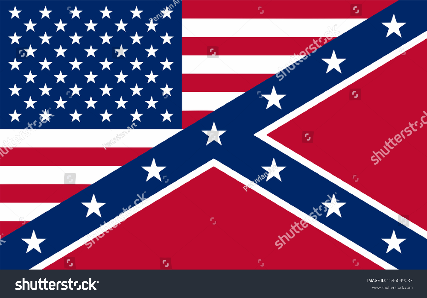 United States America Civil War Flag Stock Illustration 1546049087 ...