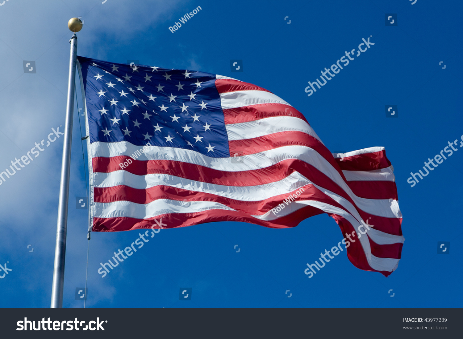 United States America Flag Blowing Wind Stock Photo 43977289 - Shutterstock