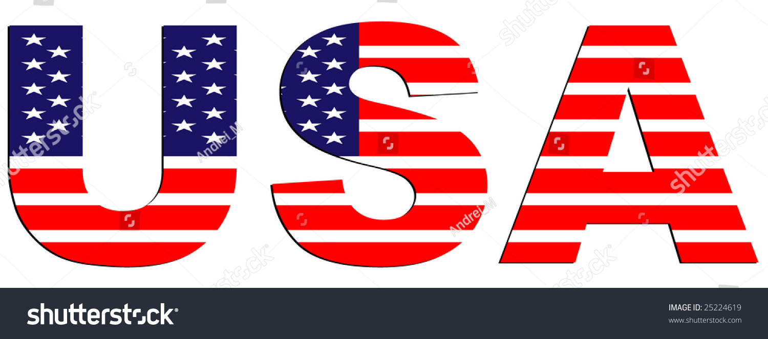 United States Of America Text (Raster Image Of Vector Id: 24736390 ...