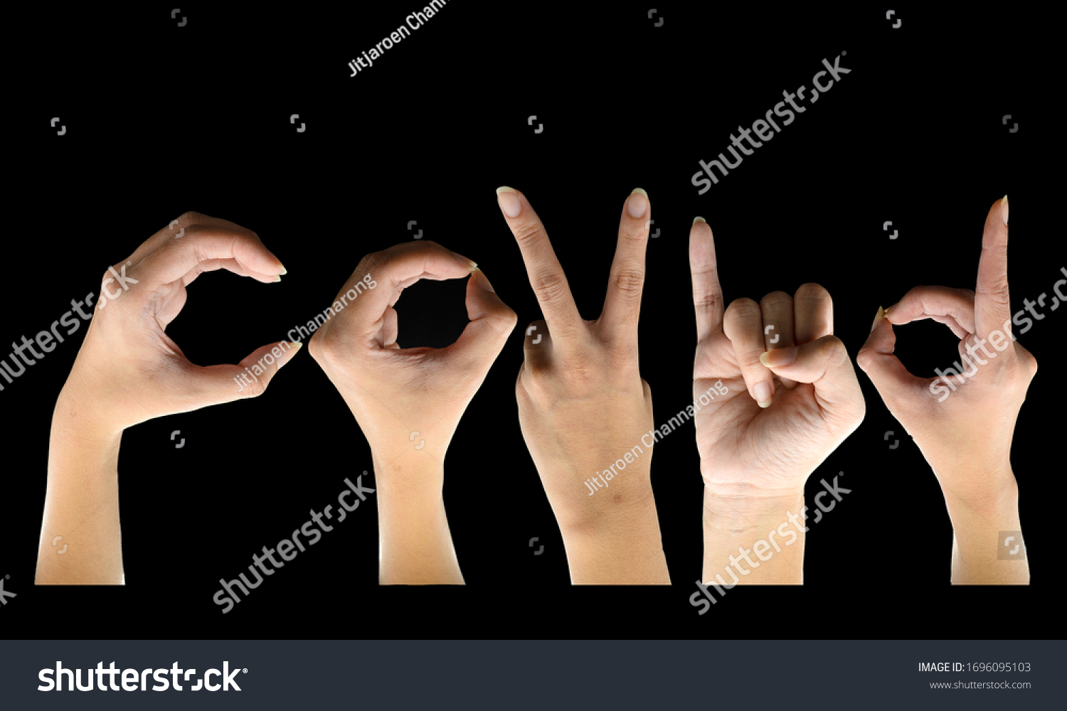 Universal Hand Sign Covid19 Demonstrate Bangkok Stock Photo 1696095103 ...