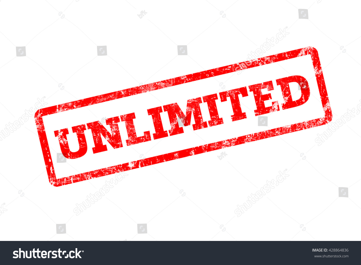 unlimited word written on red rubber stock illustration 428864836