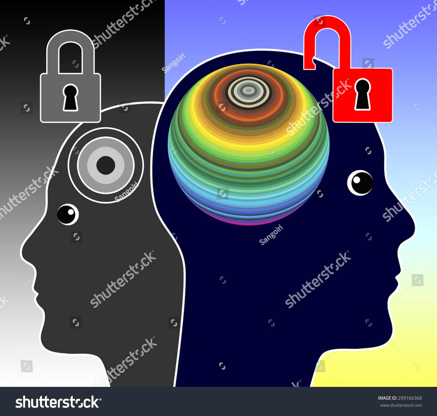Unlock Your Mind Concept Sign Genius Stock Illustration 299166368