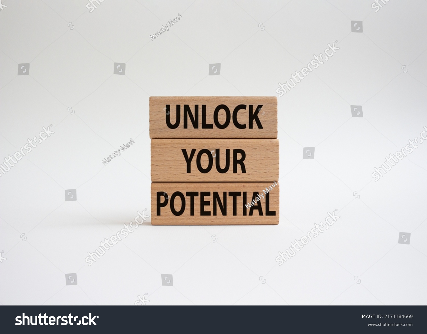 Unlock Your Potential Symbol Wooden Blocks Stock Photo 2171184669 ...