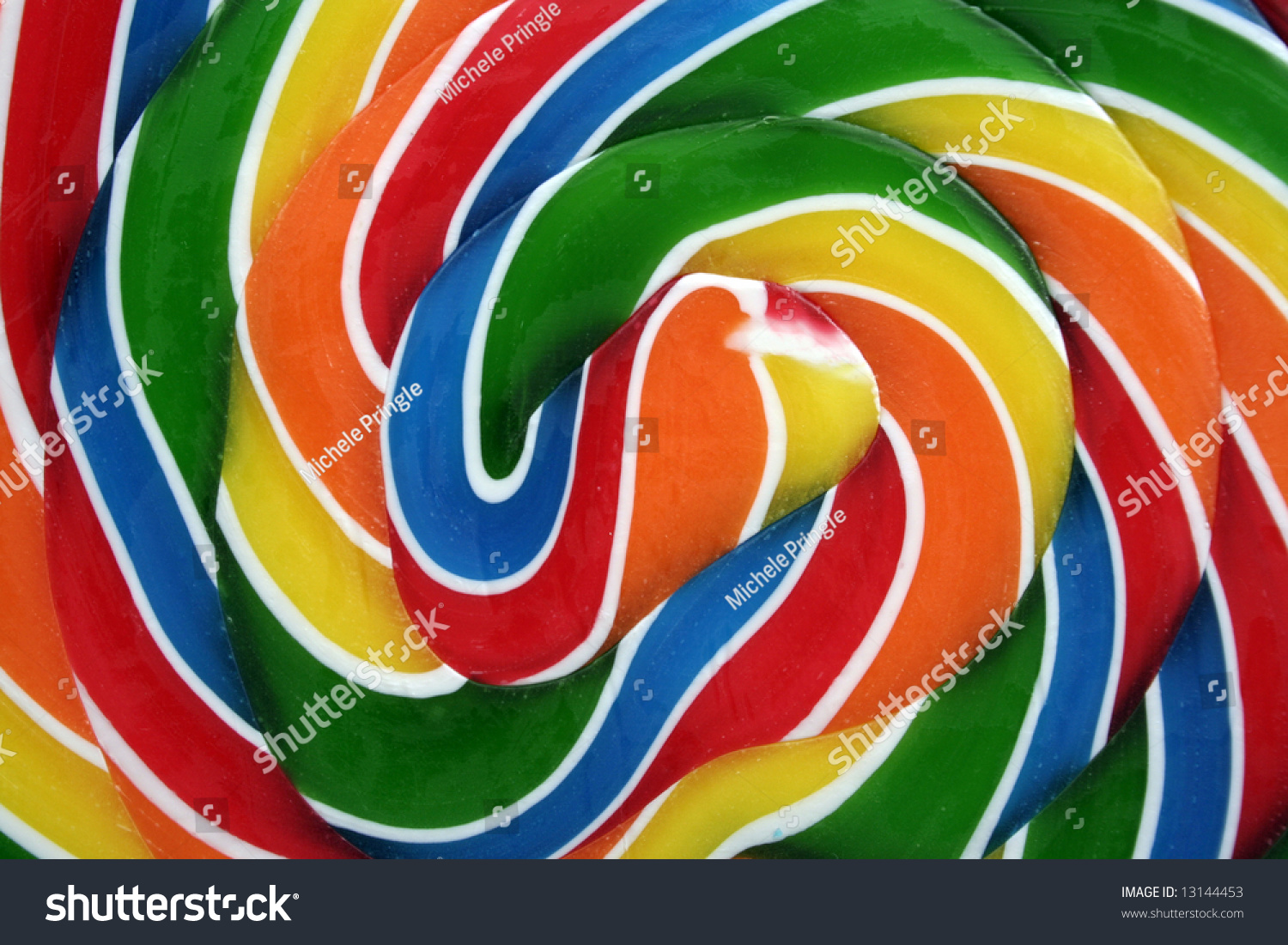 Up Close Section Of Multi-Colored Lollipop. Stock Photo 13144453 ...