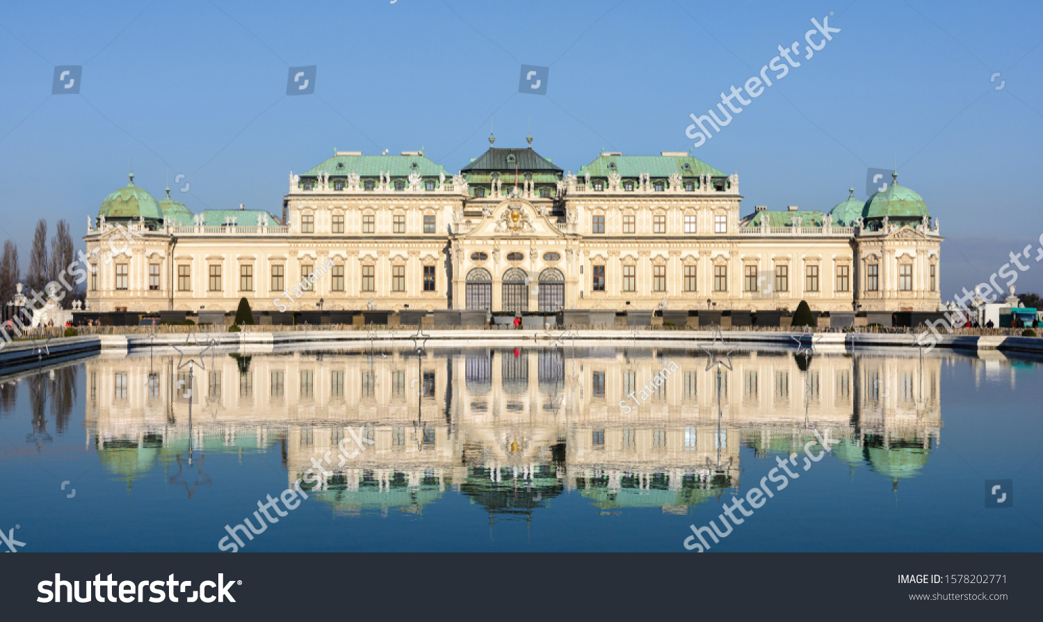 The main entrance to the palace. Representative residence of Prince Eugene of Savoy. Baroque palace complex. Belvedere at Christmas. Upper Belvedere. Vienna. Austria.