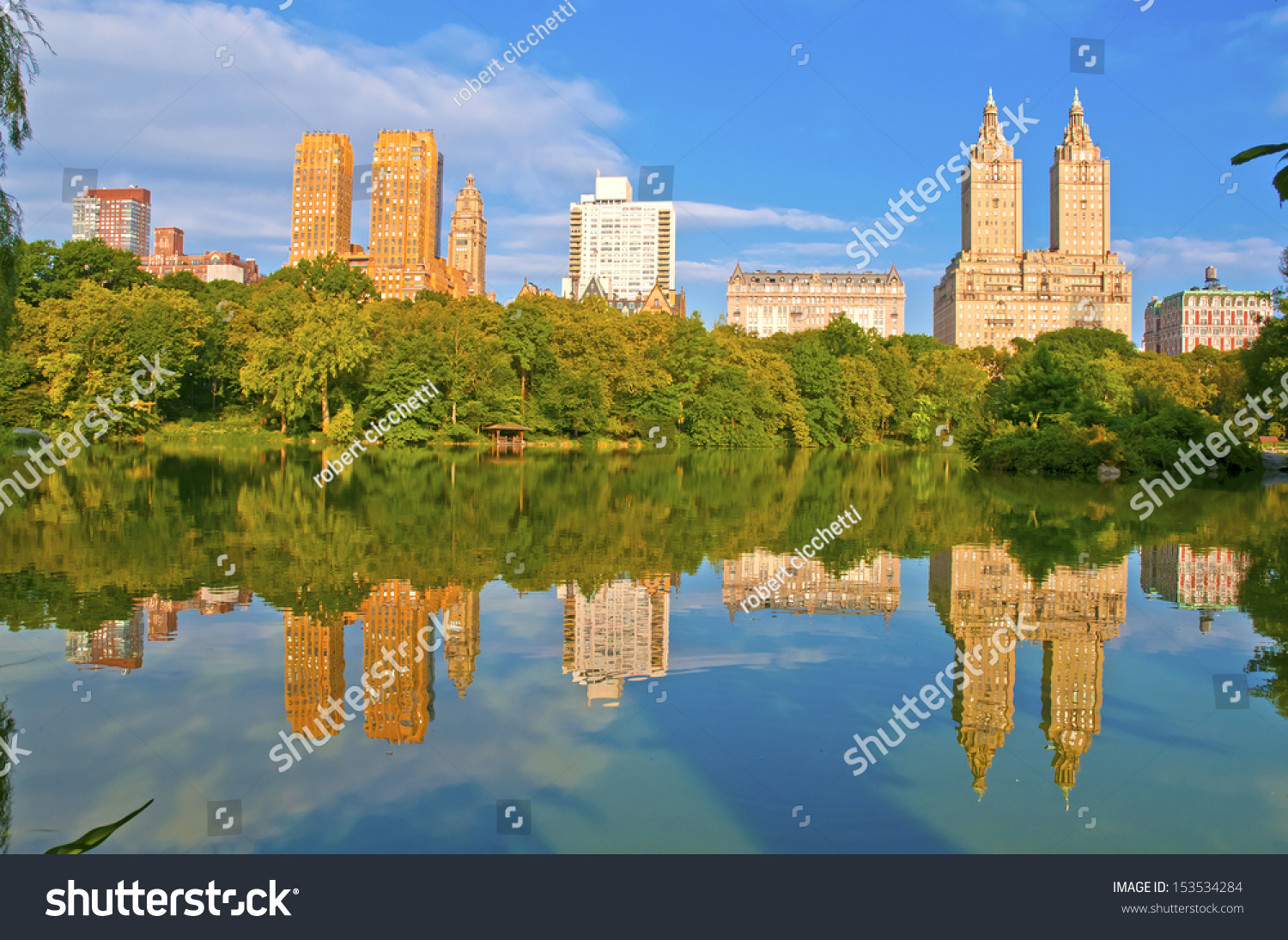 Upper West Side Skyline From Central Park, New York City Stock Photo ...