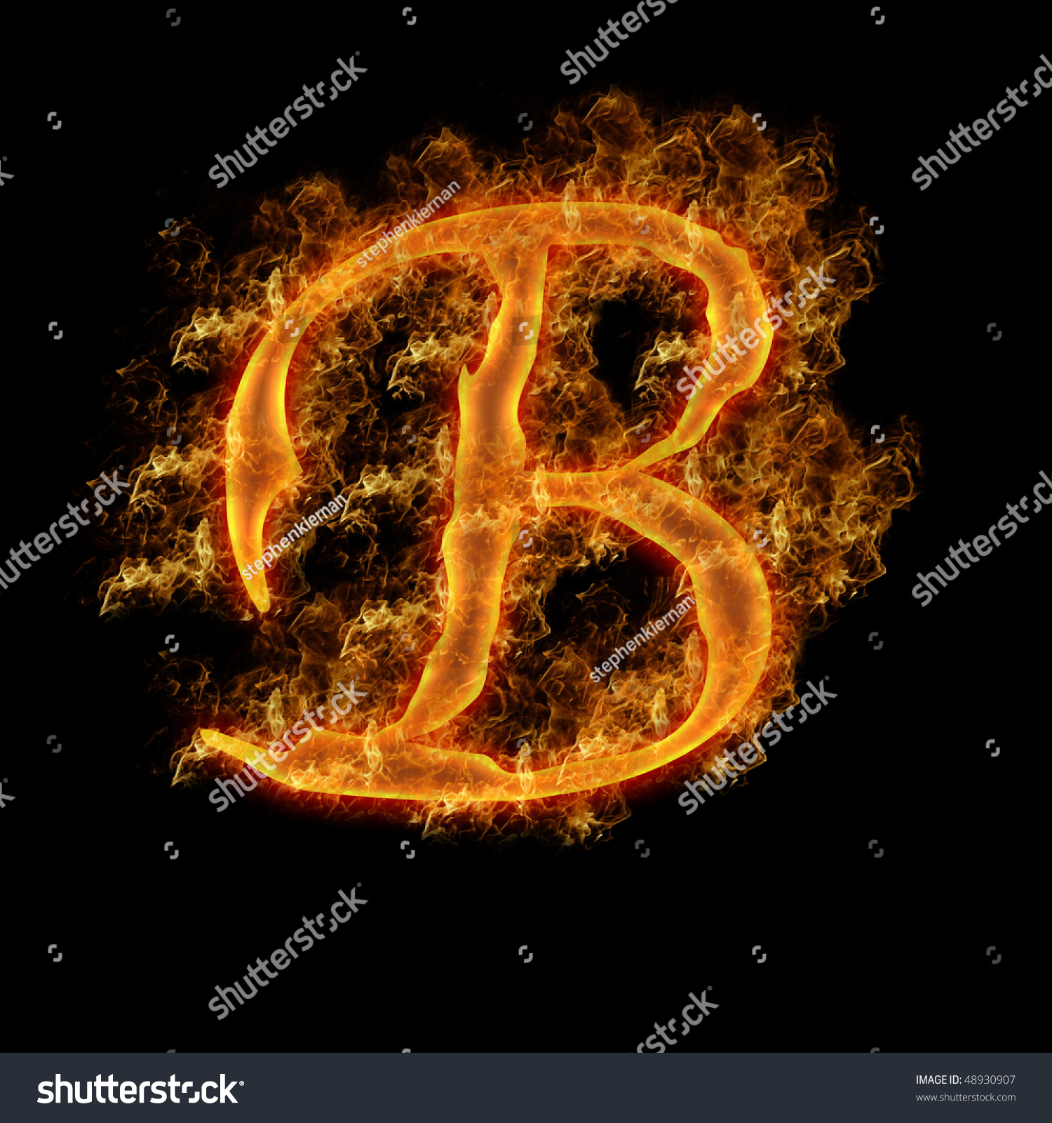 Uppercase Letter B Engulfed Flames Stock Illustration 48930907 ...