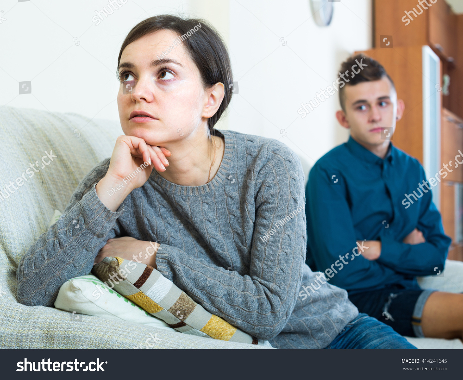 Upset Mother Teenage Son Arguing Domestic Stock Photo Edit Now