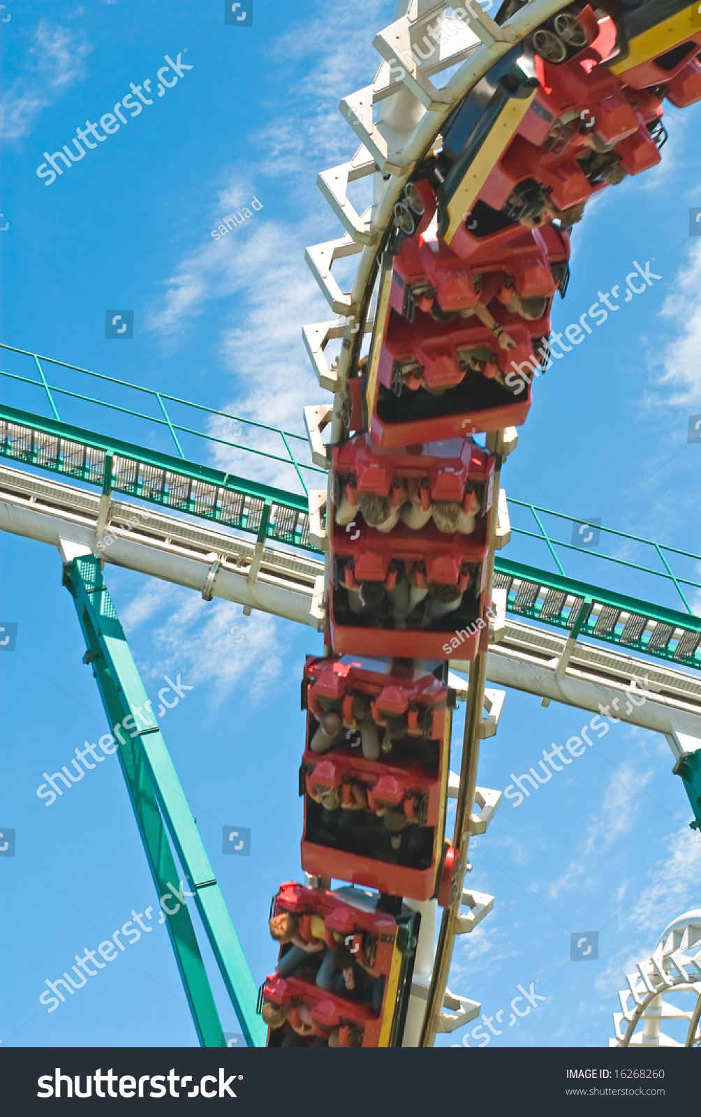 Upside Down Rollercoaster Train Stock Photo 16268260 : Shutterstock