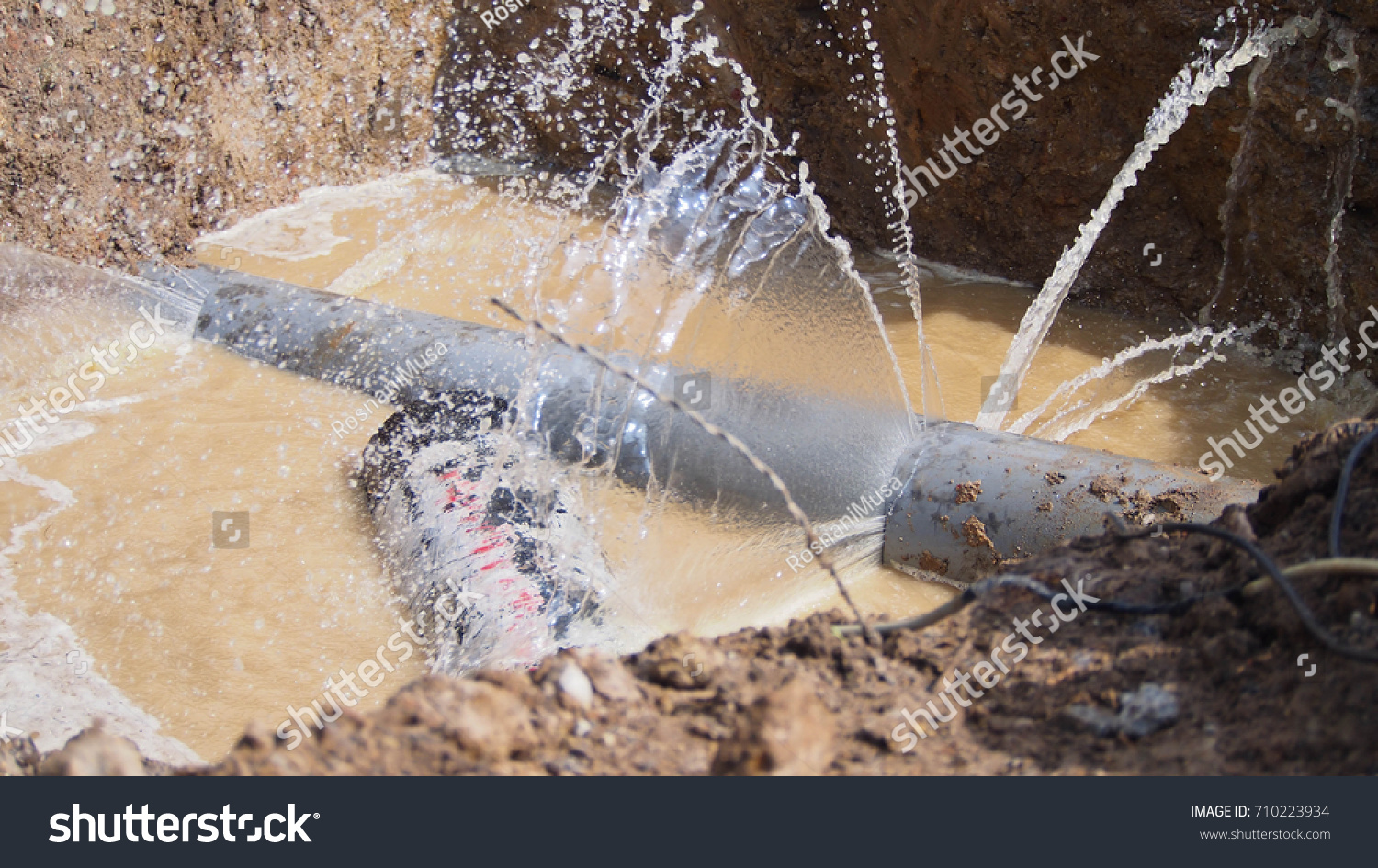 Upvc Pipe Burst Stock Photo (Edit Now) 710223934