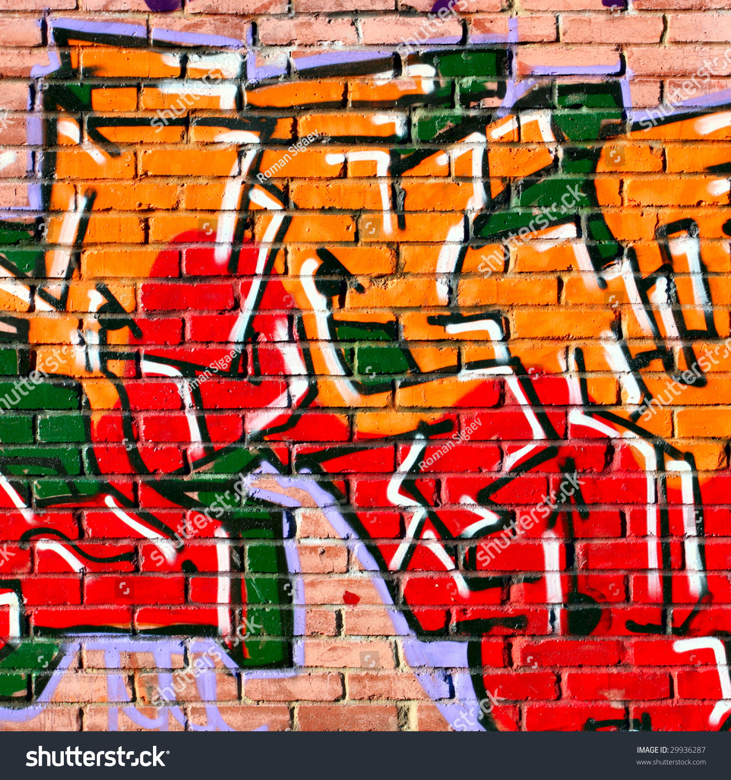 Urban Graffiti Over Bricks Wall Closeup Stock Photo 29936287 - Shutterstock