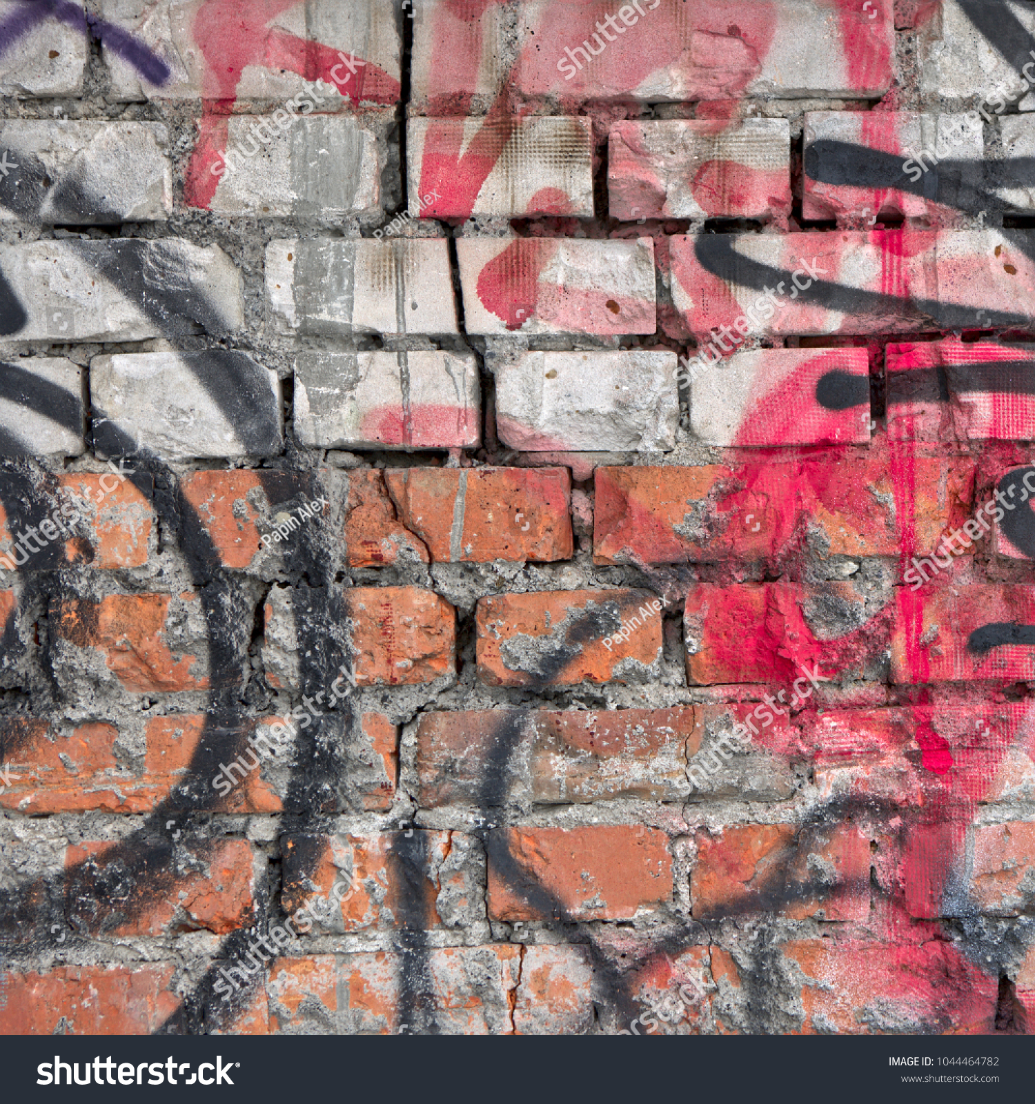 Urban Street Old Concrete Graffiti Brick Stock Photo Edit Now 1044464782