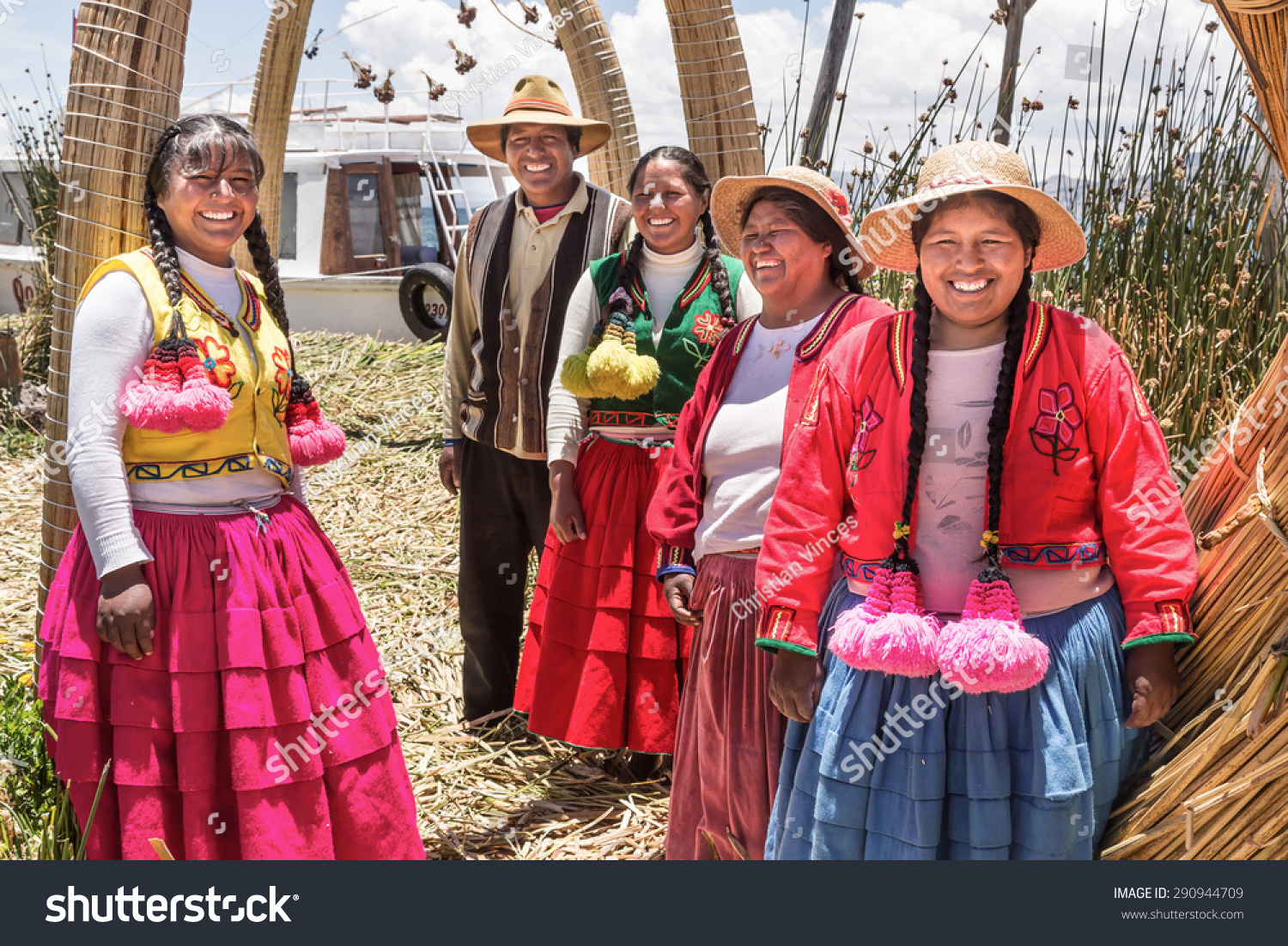 Uros Island, Puno, Peru - Circa 2014: Portrait Of Native People Circa ...