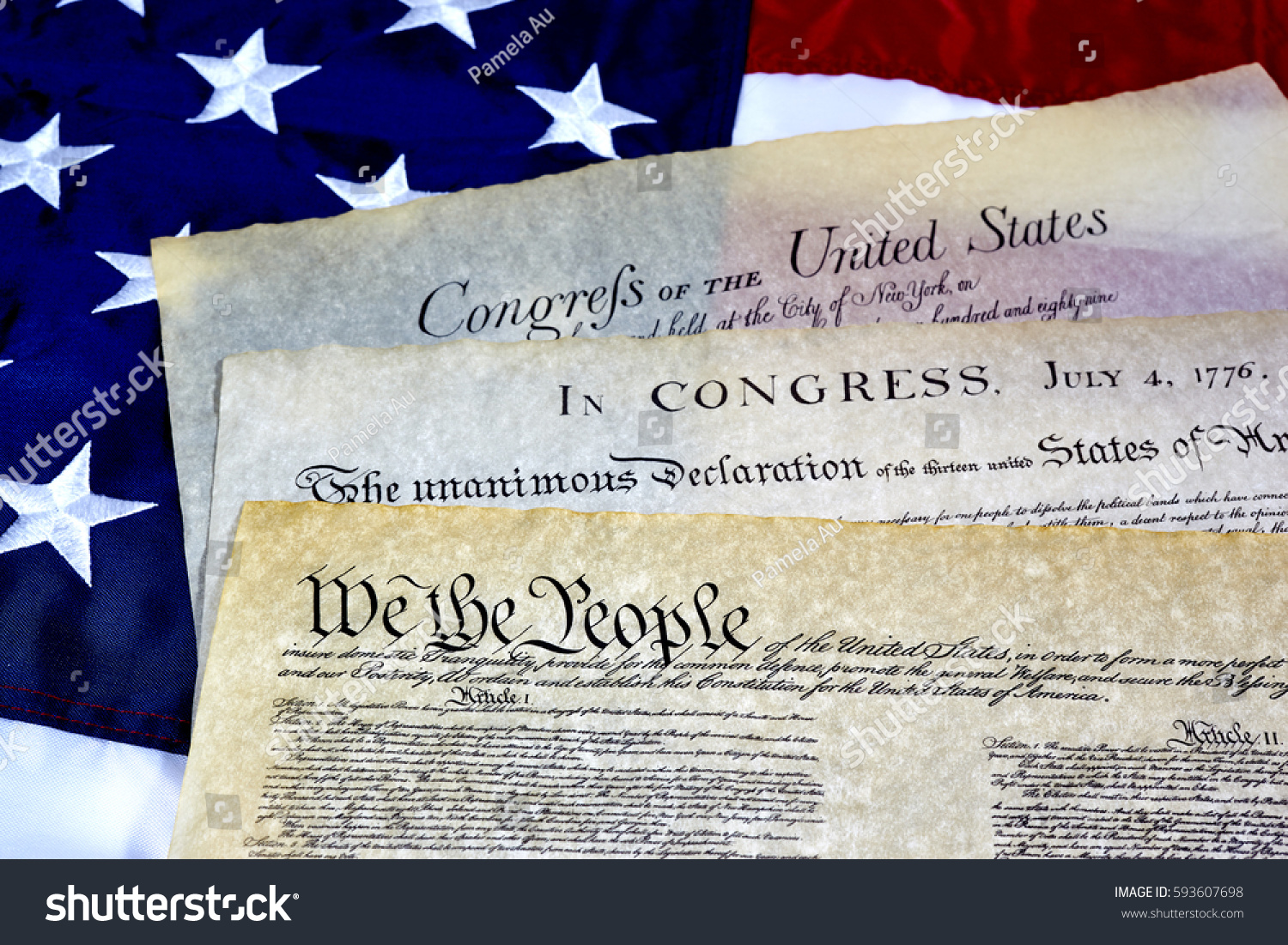 Us Constitution Bill Rights Declaration Independence Stock Photo Edit Now 593607698