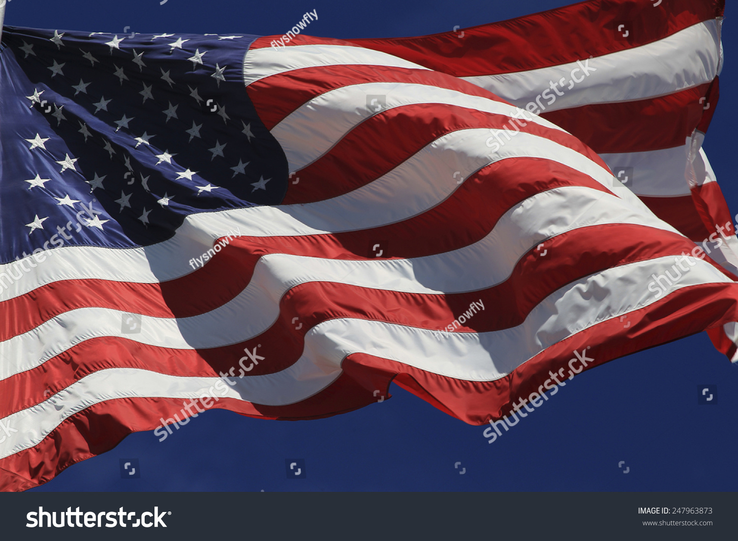 Us Flag Fluttering Wind Stock Photo (Edit Now) 247963873