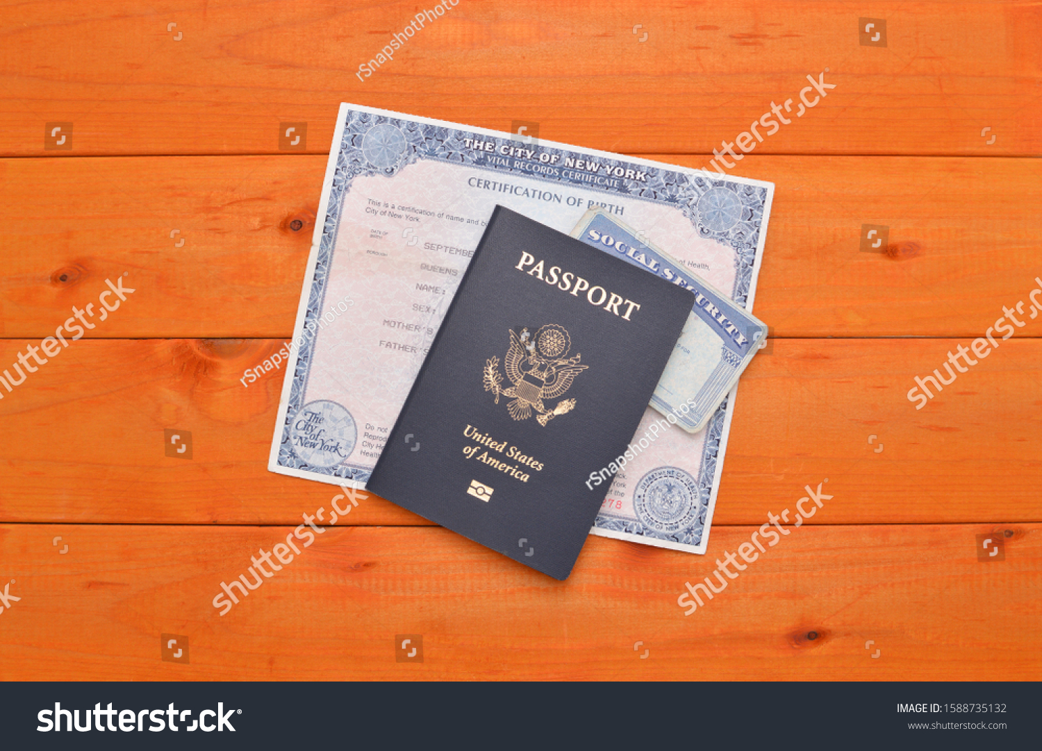 Us Passport Social Security Card Birth Stock Photo (Edit Now) 1588735132