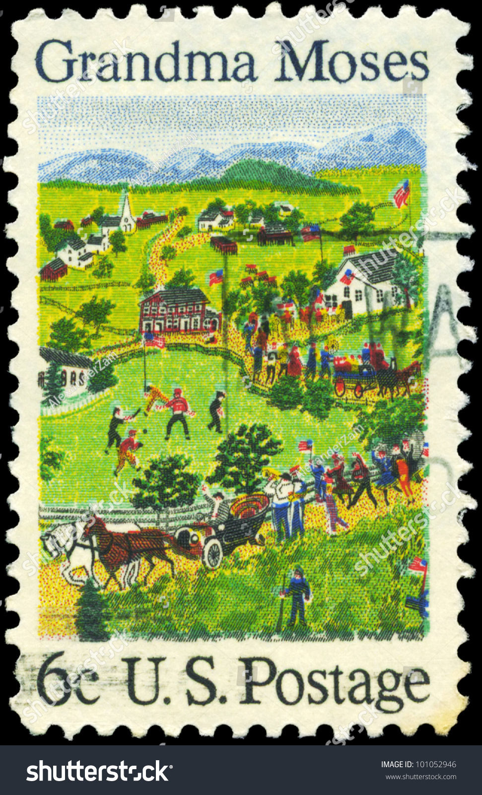 Usa - Circa 1969: A Stamp Printed In Usa Shows July Fourth, By Grandma ...