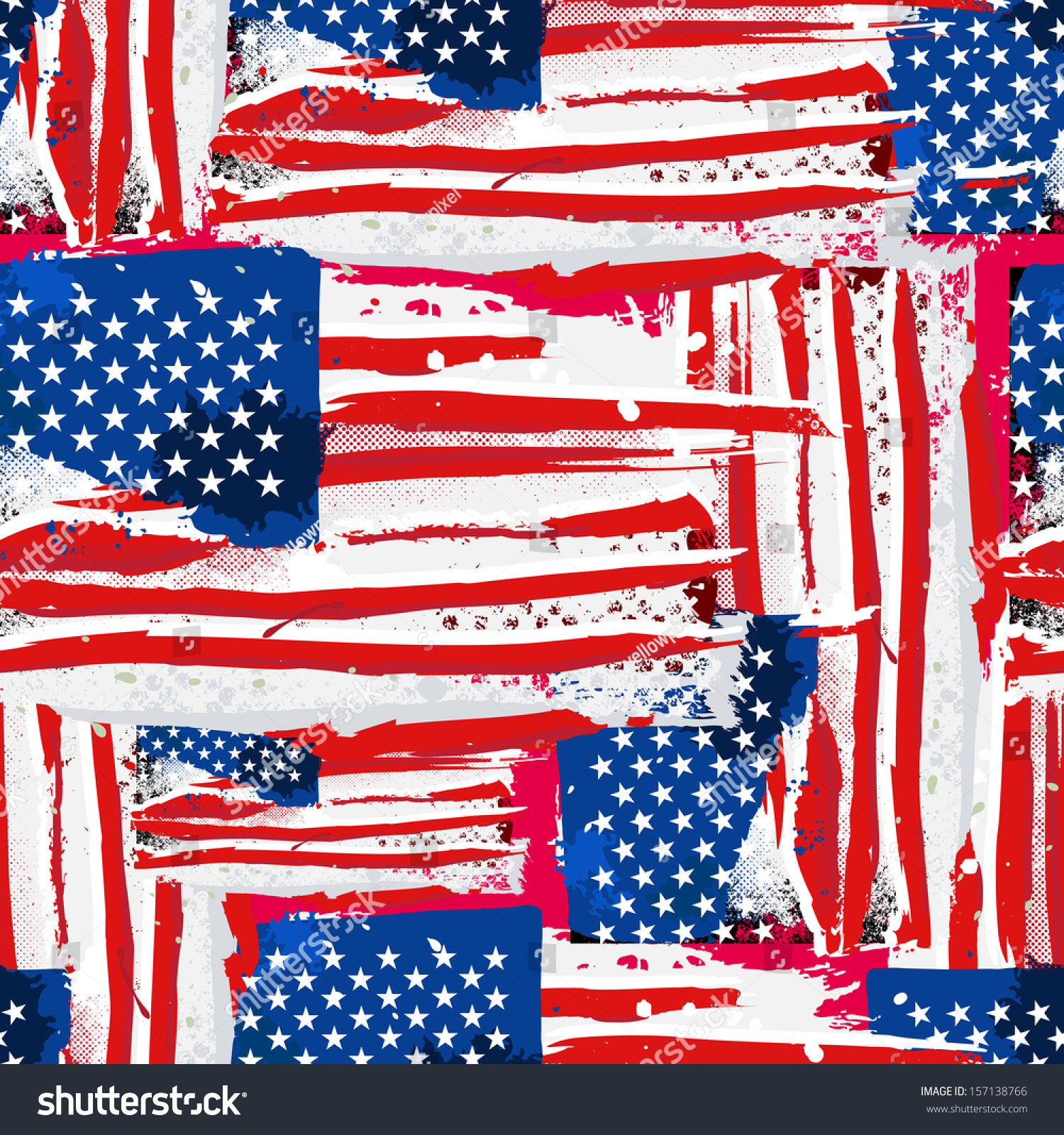 Usa Flag Seamless Vector Background Stock Illustration 157138766 ...