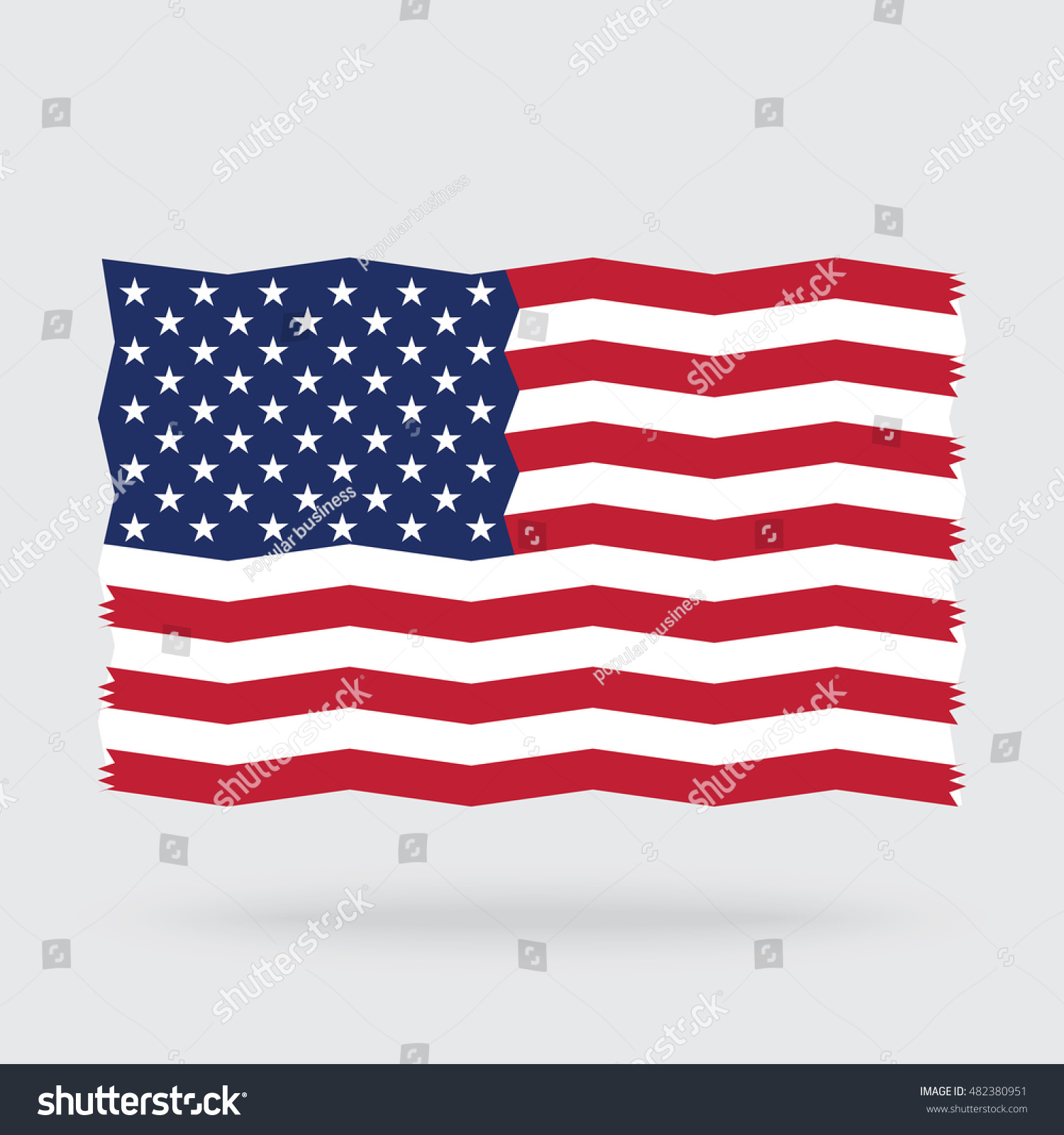 Usa Flag Zigzag Isolated On Background Stock Illustration 482380951 ...