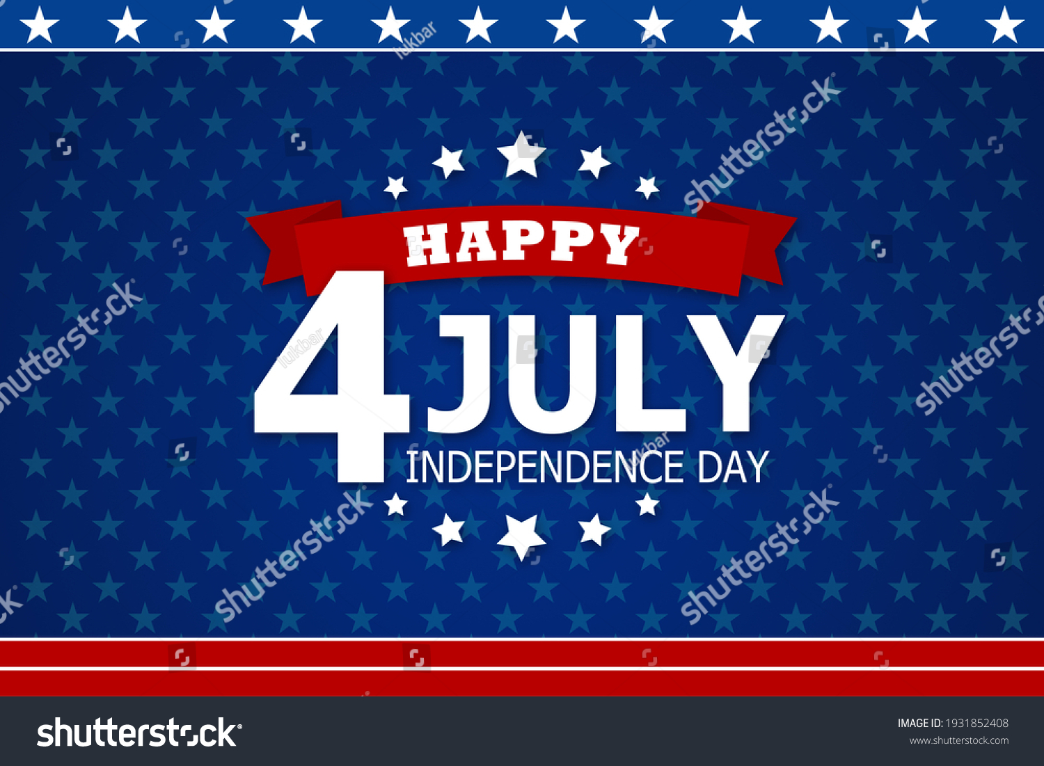 Usa Independence Day Banner Background Stock Illustration 1931852408 ...