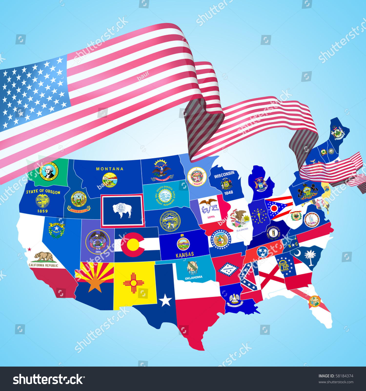 Usa Symbols Stock Illustration 58184374 - Shutterstock