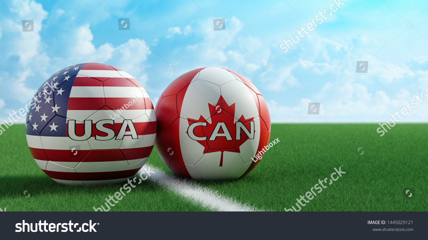 Usa Vs Canada Soccer Match Soccer Stock Illustration 1445029121