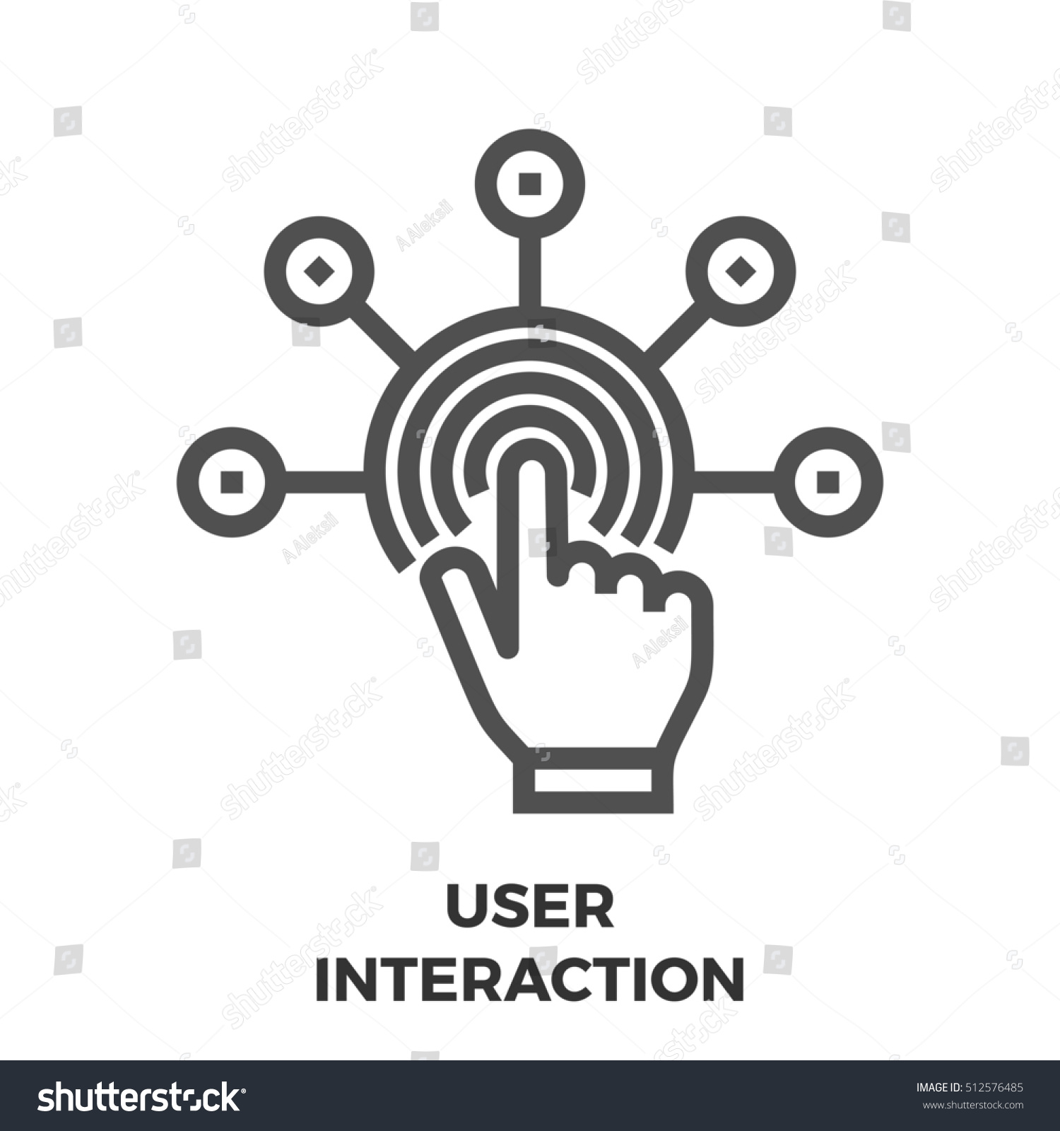 User Interaction Thin Line Icon Isolated Stock Illustration 512576485 ...