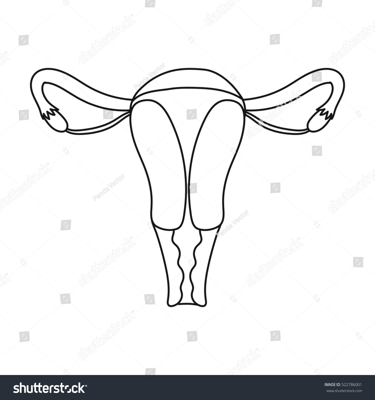 Uterus Icon Outline Style Isolated On Stock Illustration 522786001 ...