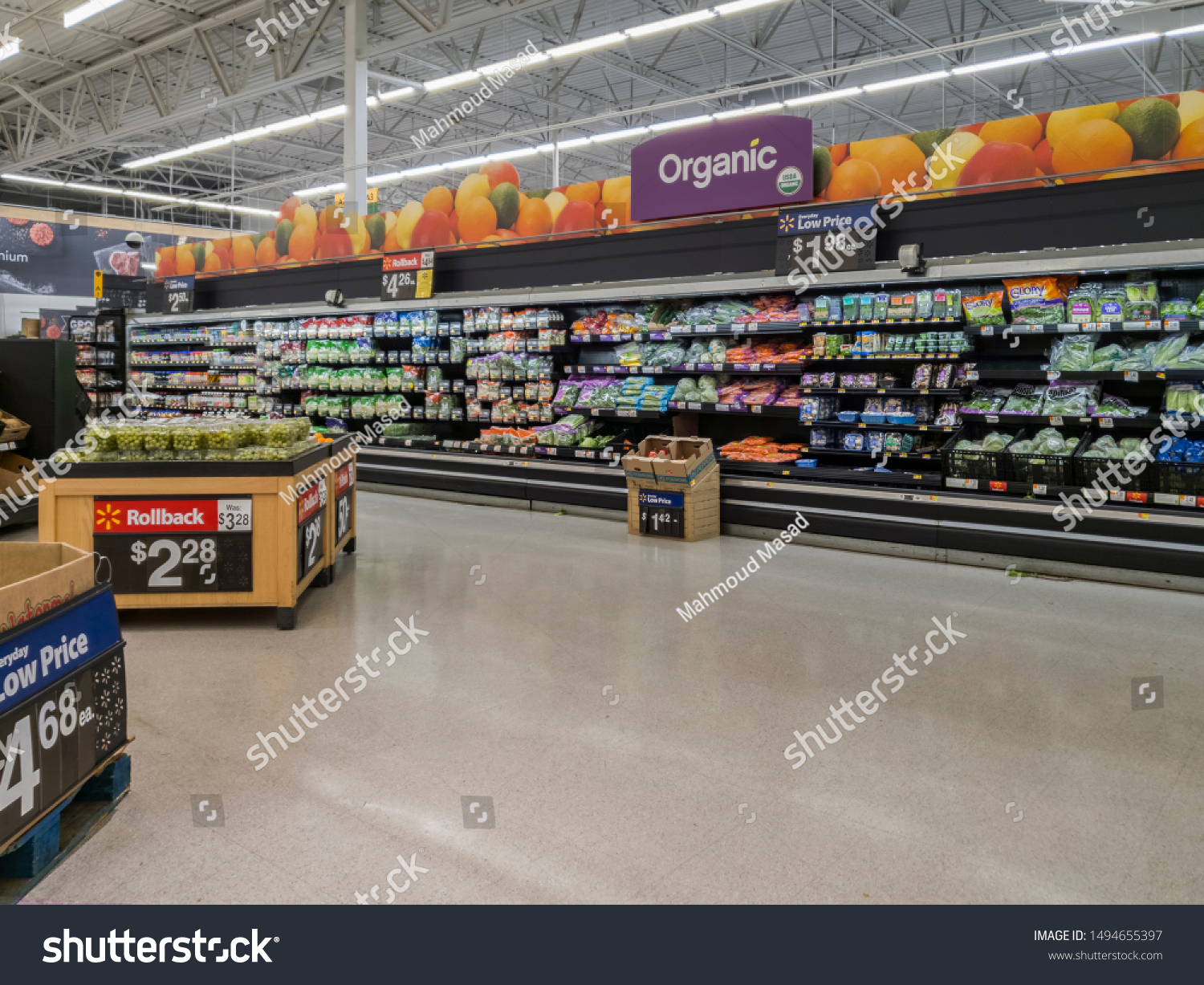 Stock Photo Utica New York Sep Interior View Of Walmart Supercenter In Utica Ny 1494655397 