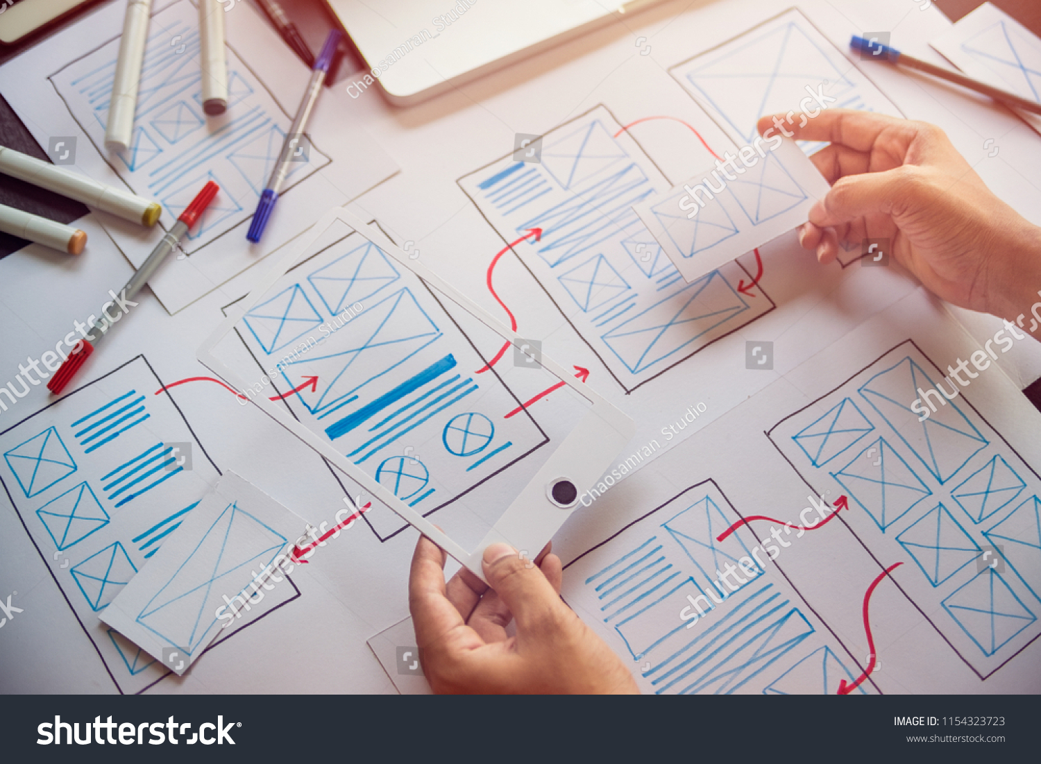 Ux Graphic Designer Creative Sketch Planning Stock Photo 1154323723 ...