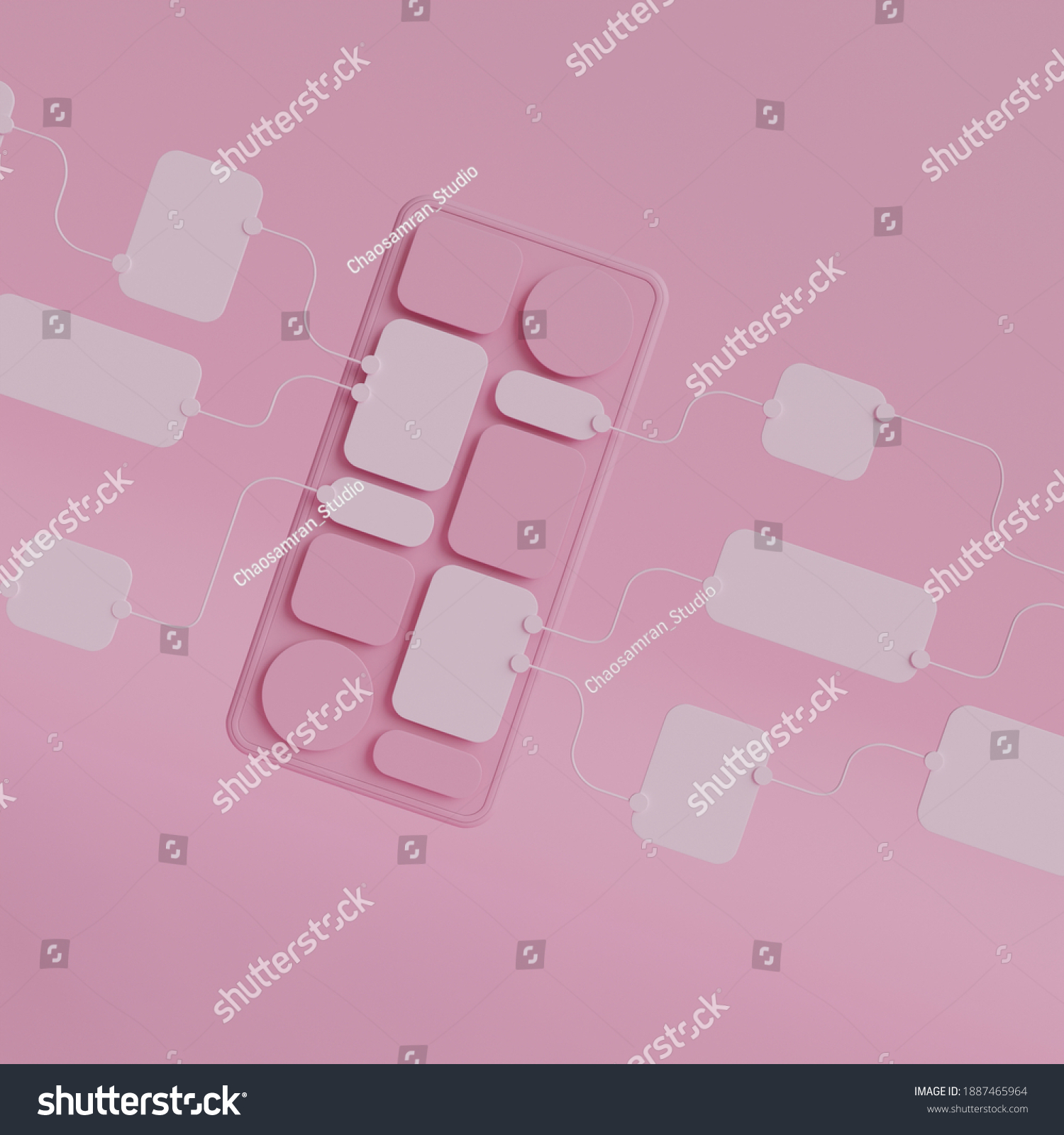 Ux Ui Flowchart Connection Node Graphic Stock Photo 1887465964 ...