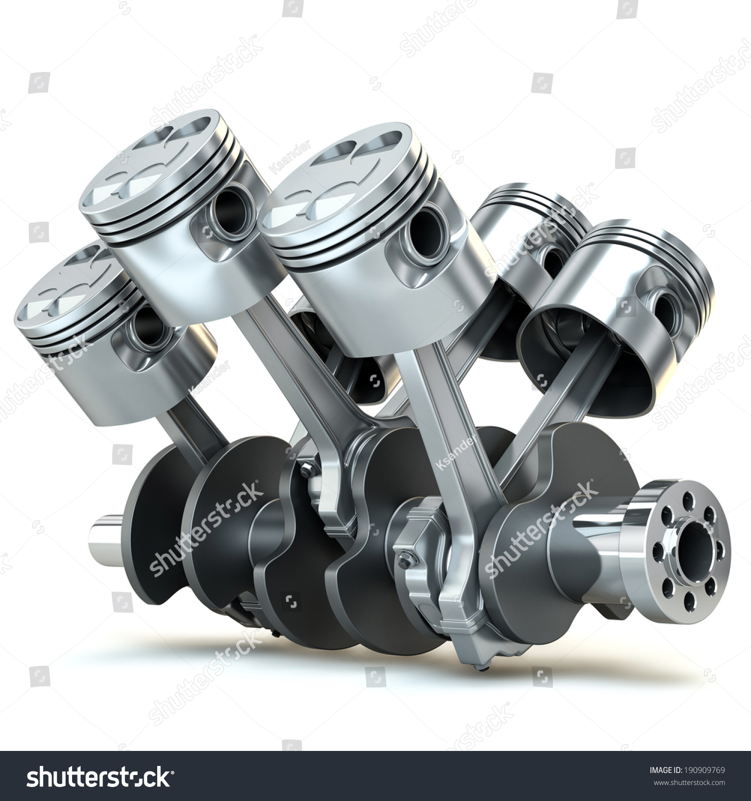 V6 Engine Pistons. 3d Image. Stock Photo 190909769 : Shutterstock