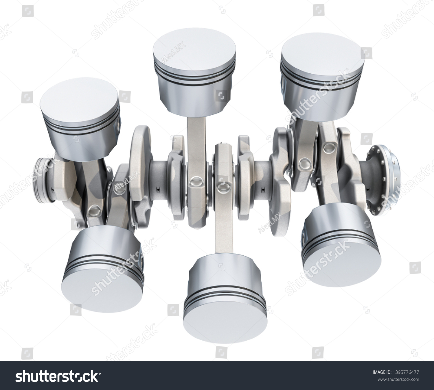 V6 Engine Pistons Top View 3d Stock Illustration 1395776477 | Shutterstock