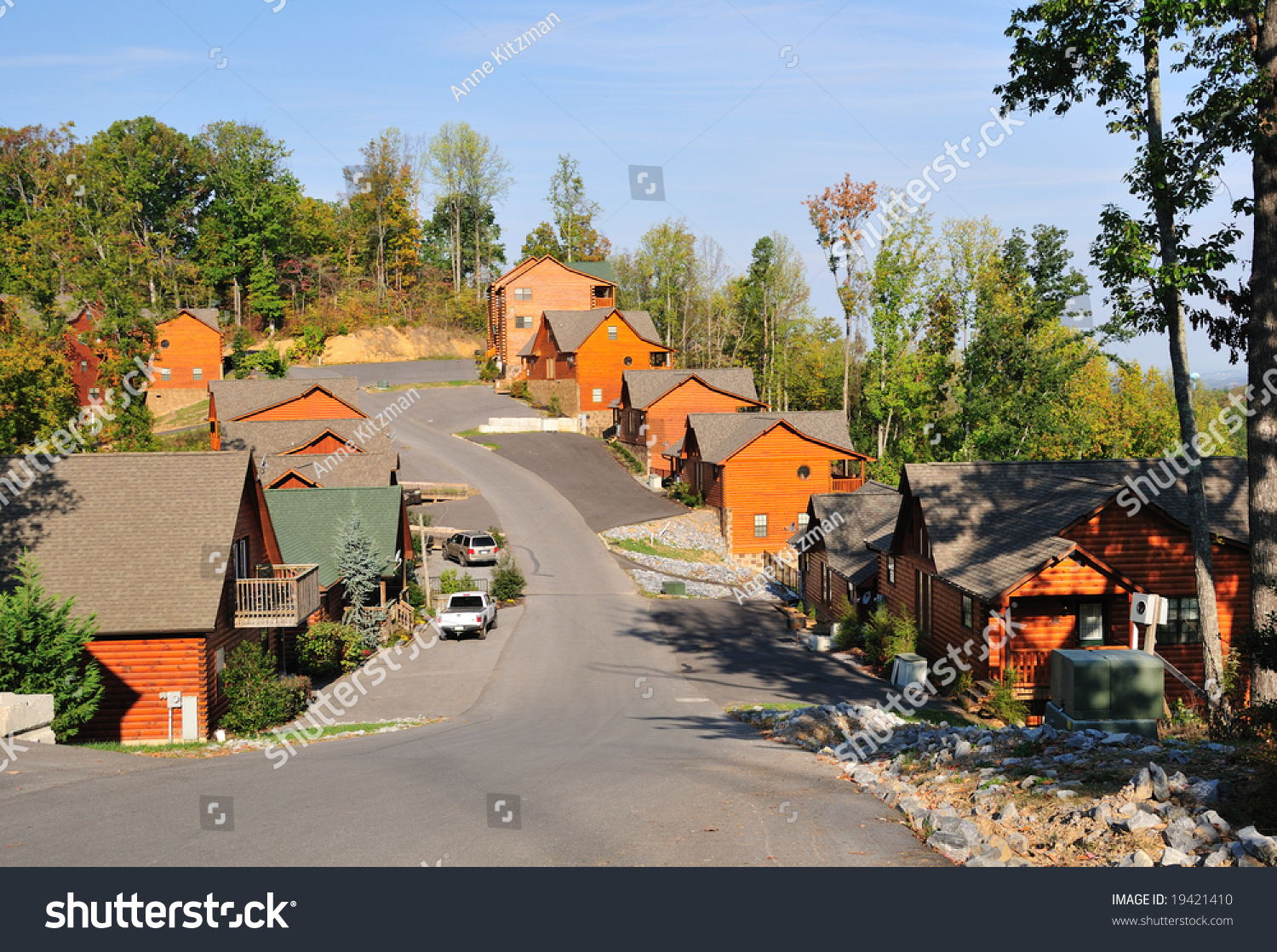 Vacation Rental Cabins Mountains Above Pigeon Stock Photo Edit